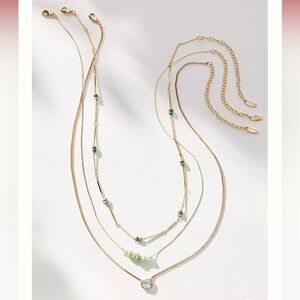 NWT Anthropologie Beaded Shell & Crystal Necklaces, Set of 3